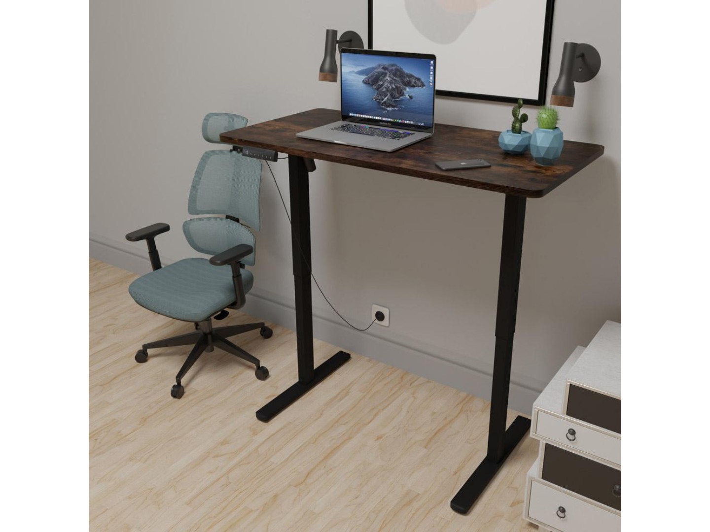 Стіл з електрорегулюванням висоти Mealux PowerDesk Lite Antique (EVO-201 Lite Antique/B) — фото 15